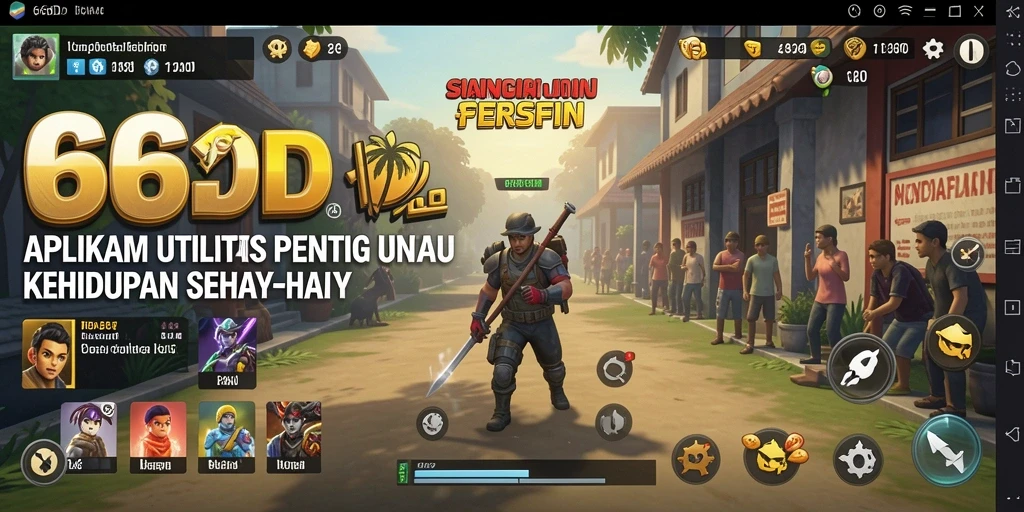 Tampilan utama 66D dengan fitur utilitas yang bermanfaat.