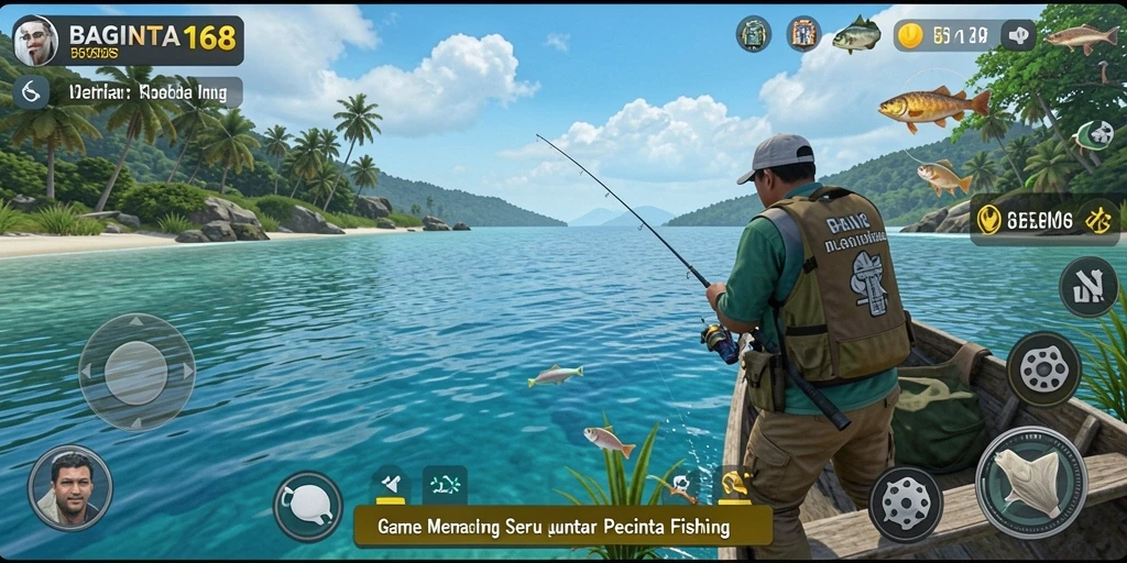 Tampilan menarik dari gameplay memancing di BAGINTA168.