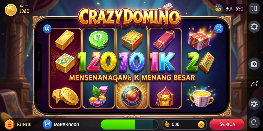 Tampilan gameplay menampilkan keseruan bermain Slot di CRAZYDOMINO.