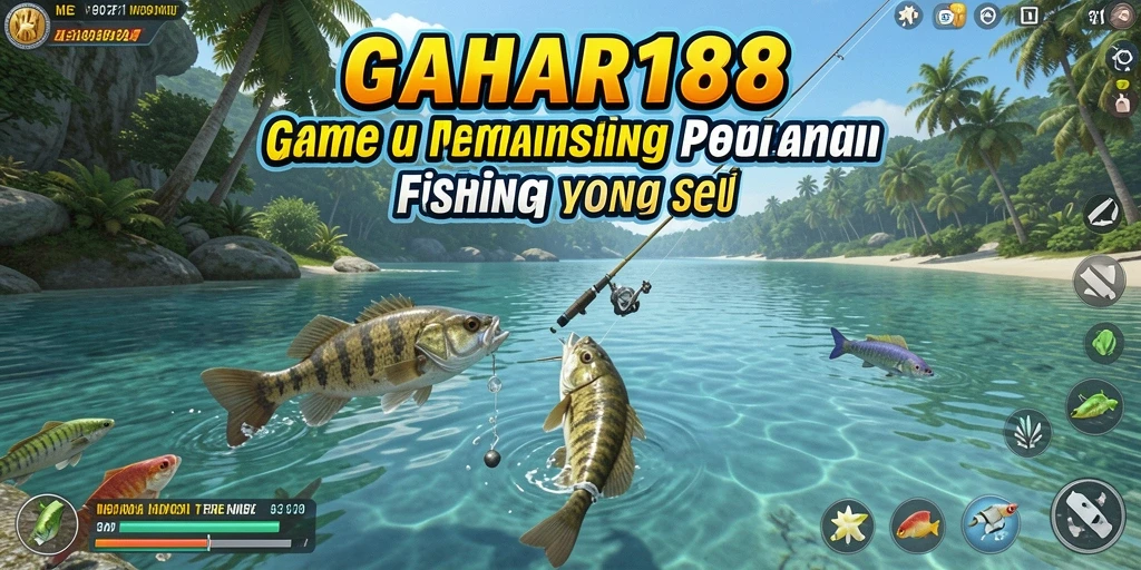 Screenshot gameplay GAHAR188 yang menunjukkan momen memancing yang mendebarkan.