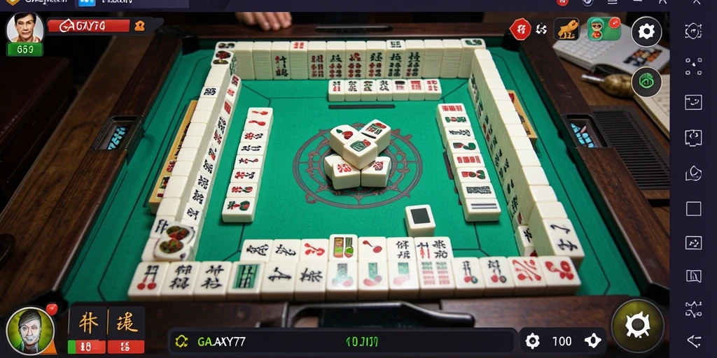 Tampilan gameplay menarik dari GALAXY77 saat bermain Mahjong.