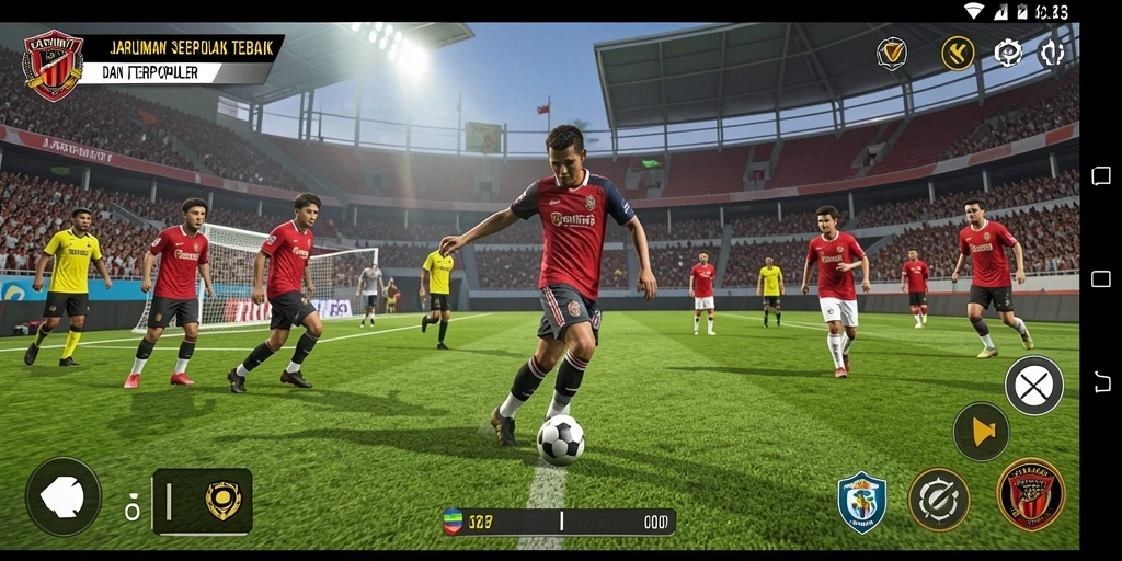 Tampilan gameplay seru di JARUM77 permainan sepak bola.