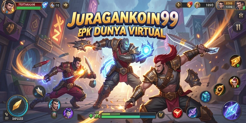 Tampilan gameplay seru dalam pertarungan JURAGANKOIN99.