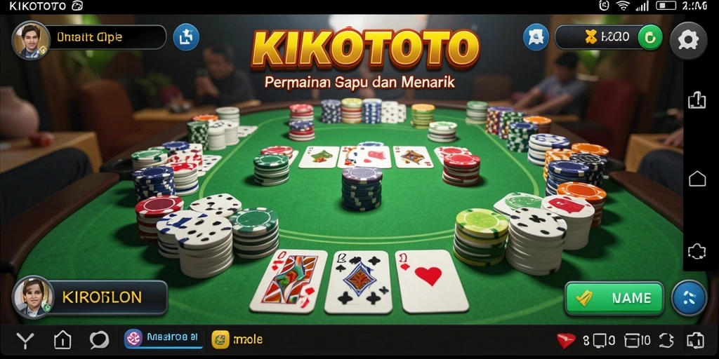 Gameplay seru Gaple dalam KIKOTOTO dengan tampilan grafis yang menarik.