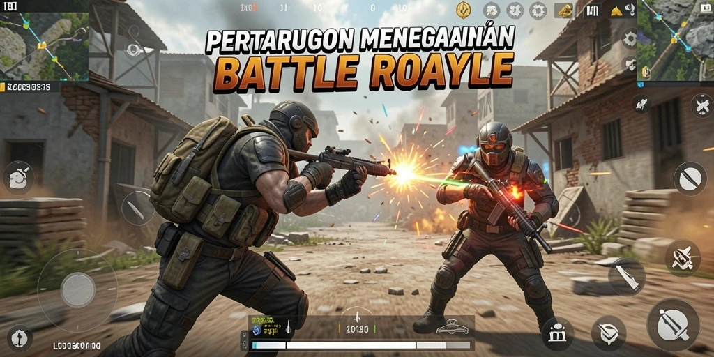Tampilan aksi mendebarkan dari gameplay LOS303 di arena Battle Royale.