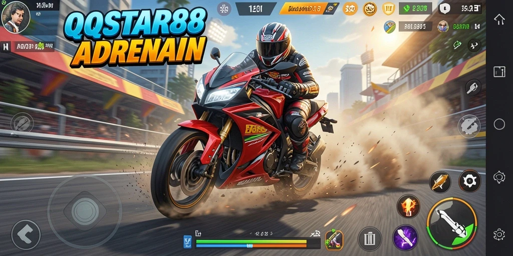 Tampak seru dalam balapan motor di QQSTAR88.