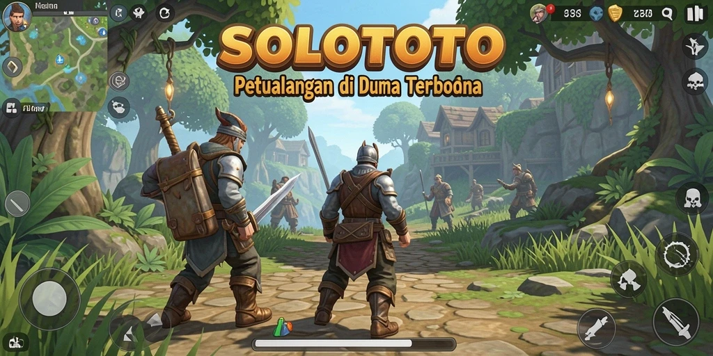 Screenshot gameplay SOLOTOTO menampilkan petualangan seru di dunia terbuka.