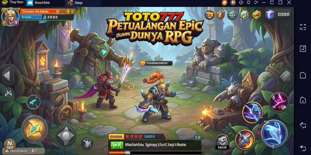 Screenshot gameplay TOTO777 menampilkan pertempuran seru dalam dunia RPG.