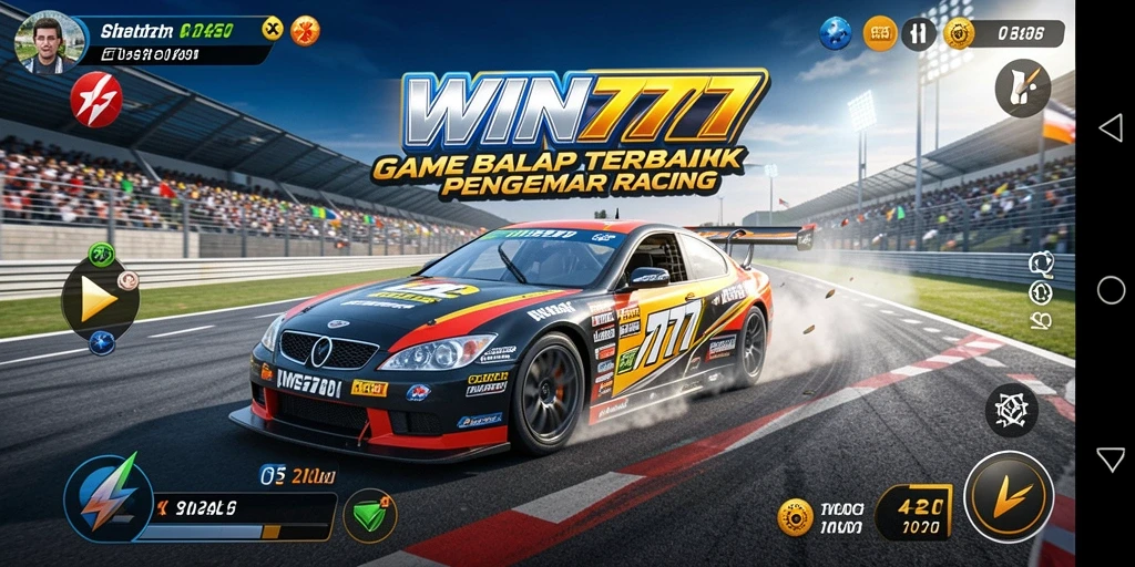 Tampilan gameplay seru dan mendebarkan dari game Racing WIN777.